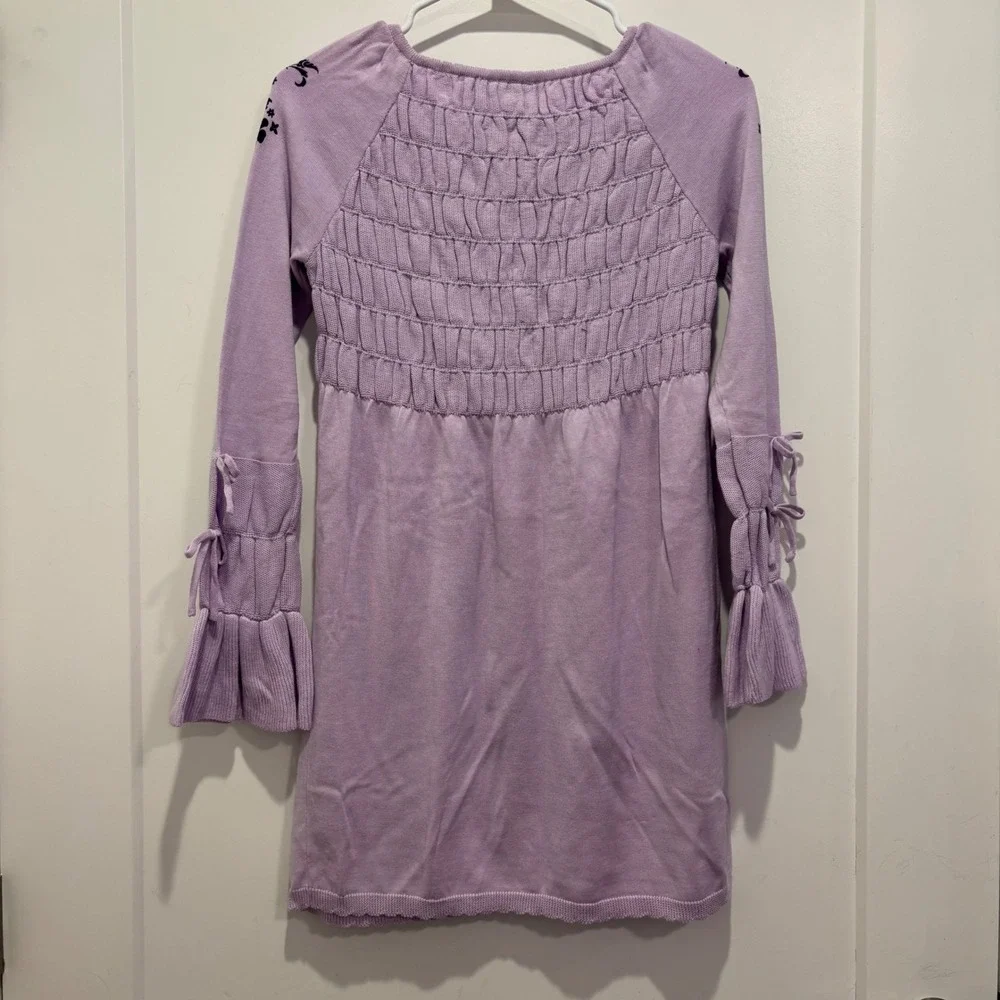 Disney Store Exclusive Girls Purple Knit Sweater Dress Princess‎ Belle Size L